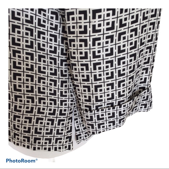 Vintage Y2K Black & White Silk Geometric Print Blouse | Jacket S - Picture 7 of 12